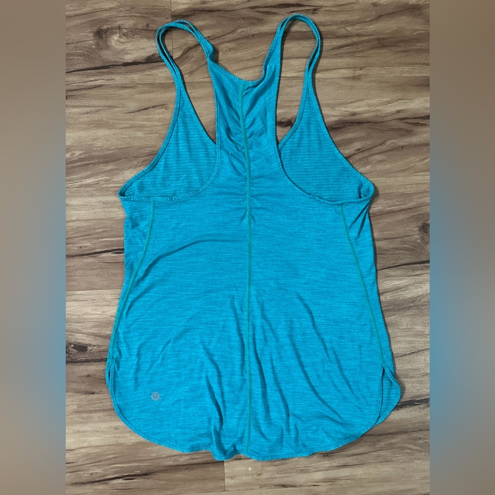 Lululemon Tank Top Women’s 6 Turquoise What The Sport Singlet Stretch Yoga Gym